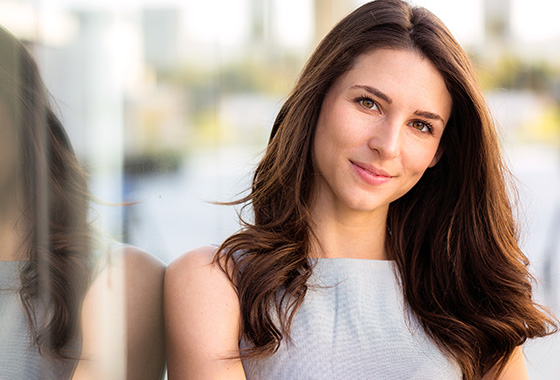 Woman looking at camera