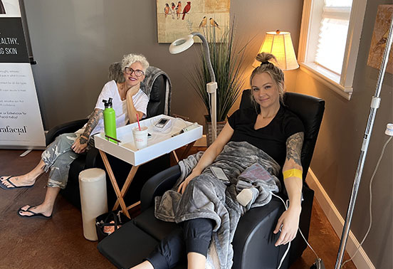 Women at an IV therapy session at Sunflower Spa